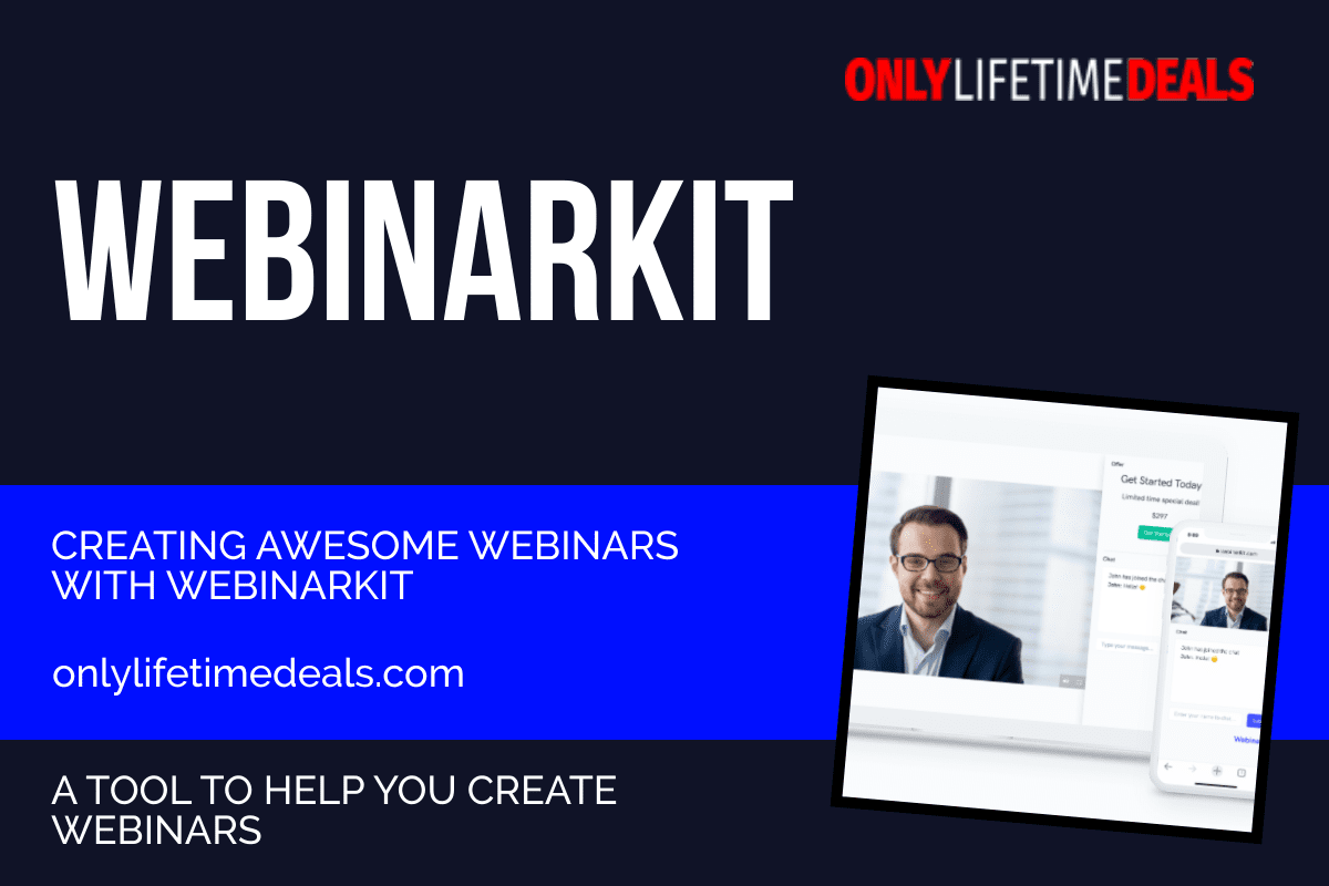 Only Lifetime Deals CREATING AWESOME WEBINARS WITH WEBINARKIT header