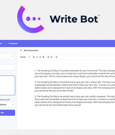 Only Lifetime Deals - Write Bot™ Harness the Power of AI Content Creation: Lifetime Pro Subscription for $39