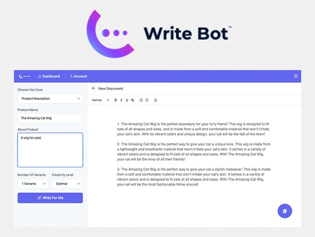 Only Lifetime Deals - Write Bot™ Harness the Power of AI Content Creation: Lifetime Pro Subscription for $39