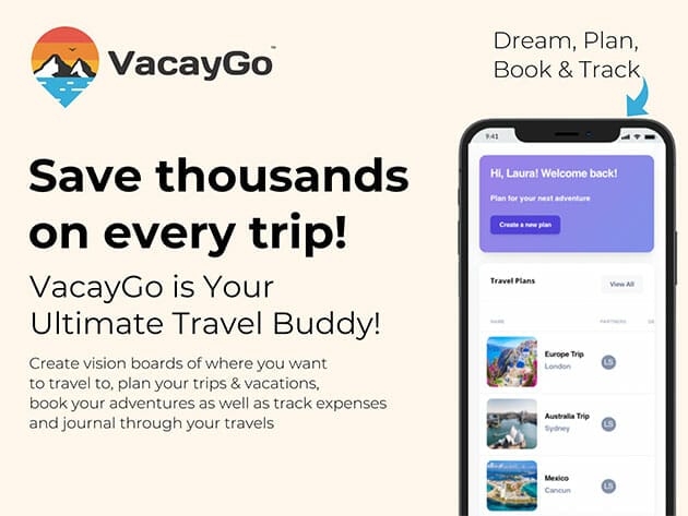 Only Lifetime Deals - VacayGo™ Ultimate AI Travel Deals & Planning Tool: Lifetime Pro Subscription for $49
