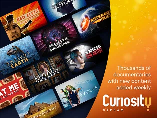 Only Lifetime Deals - Curiosity Stream Standard Plan: Lifetime Subscription for $179