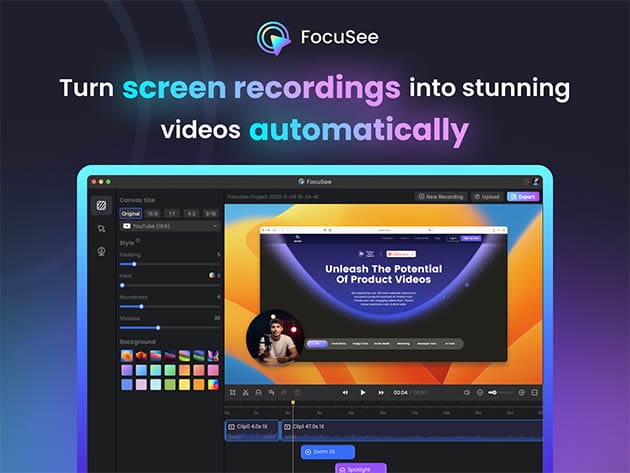 Only Lifetime Deals - FocuSee Screen Recording Tool: One-Time Lifetime Subscription for $39