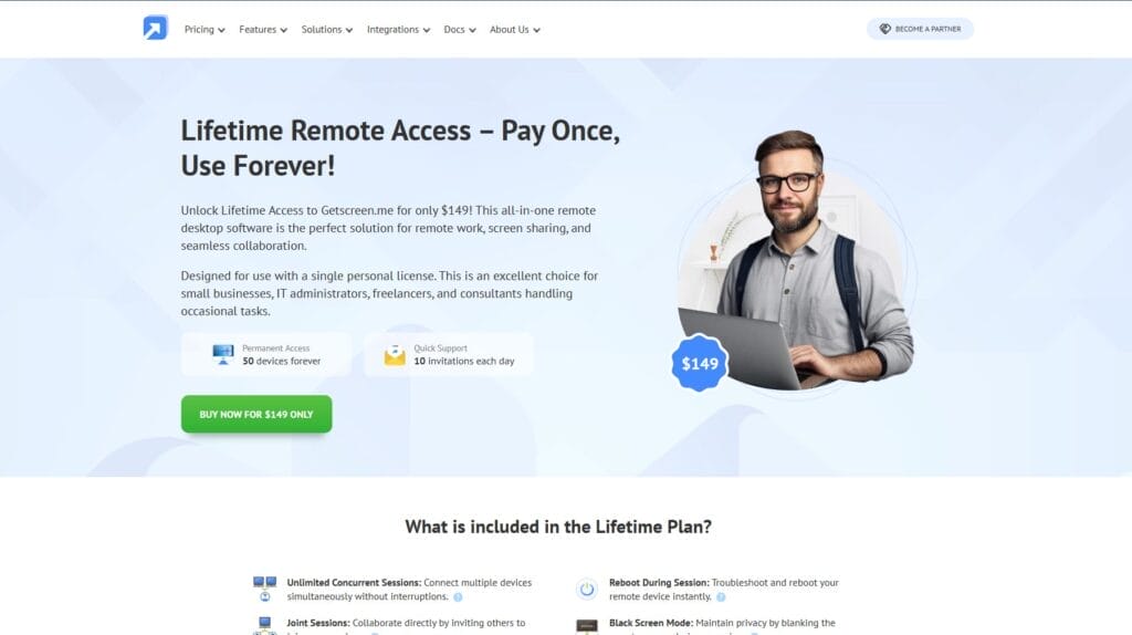 Only Lifetime Deals Lifetime deal for Getscreen me